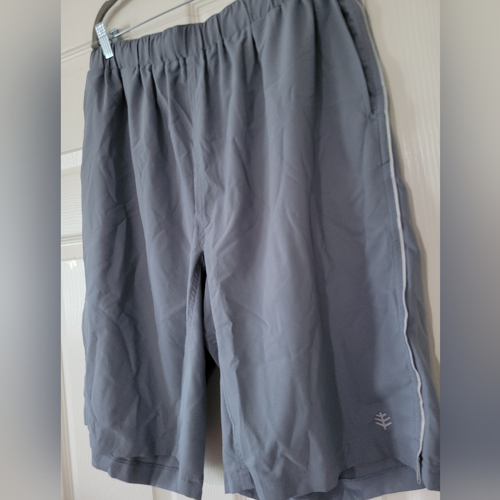 Coolibar UPF 50+3D Dri Suntect UV Protection Athletic Light Gray Shorts Mens XXL